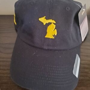 Black Cap with Yellow Michigan Embroidery